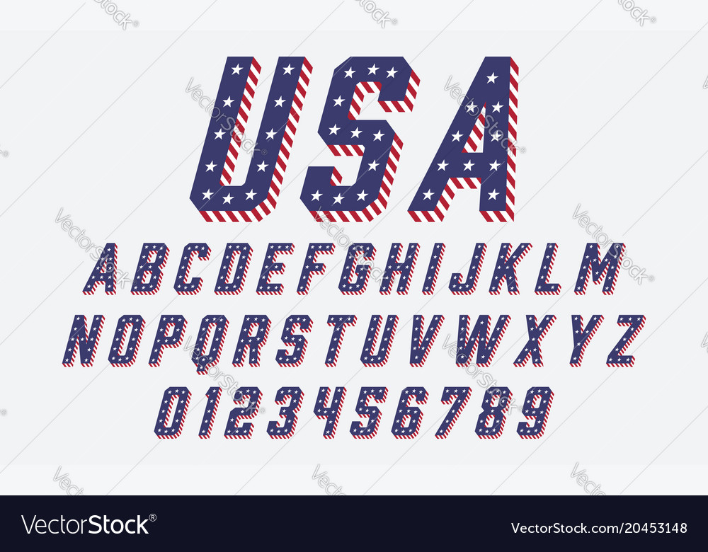 Font usa flag stars and stripes