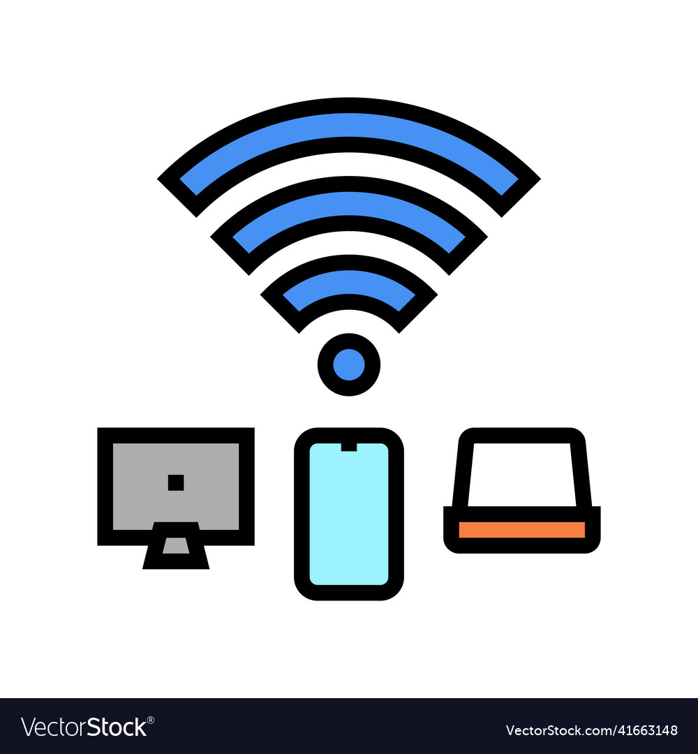 Internet connection devices color icon Royalty Free Vector