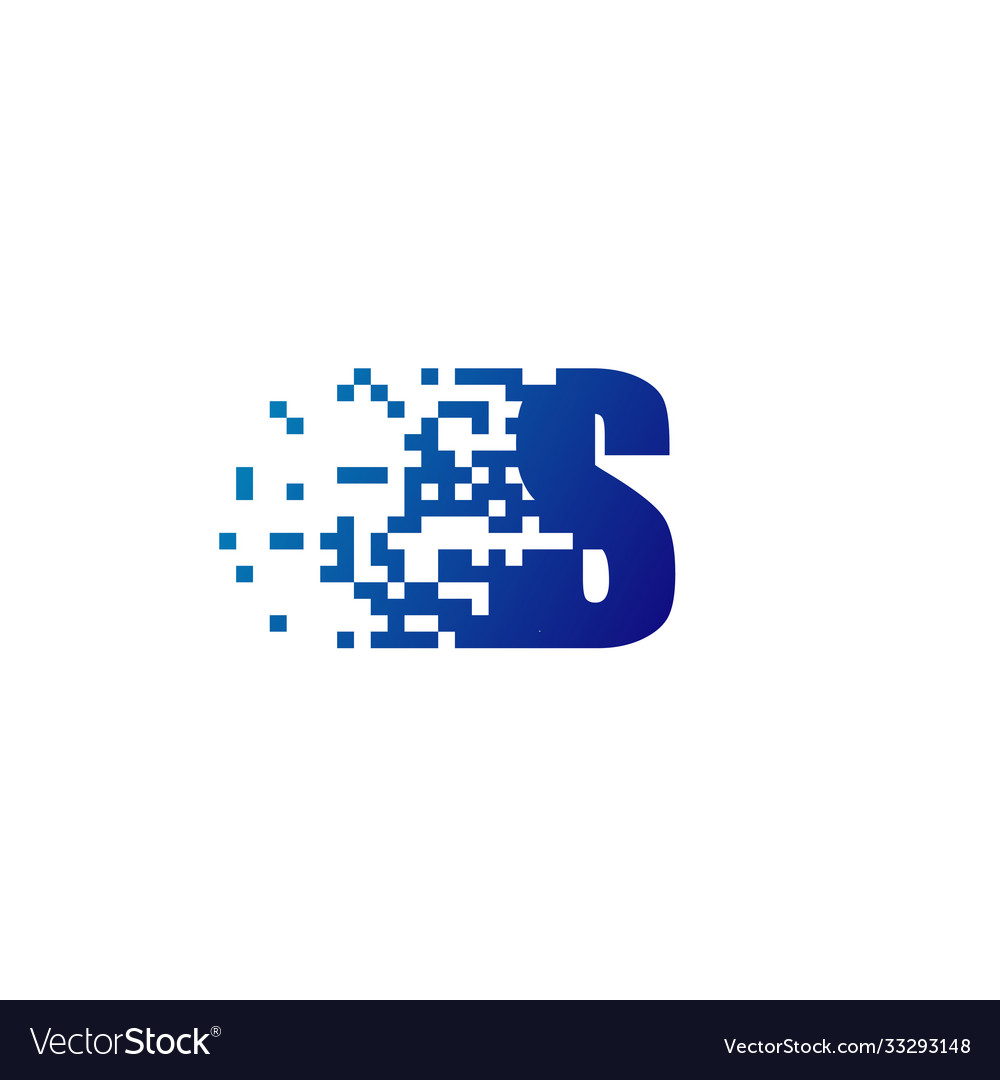 Letter s pixel logo fast moving