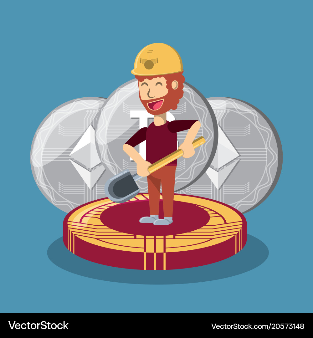 Mining cryptocurrency design Royalty Free Vector Image