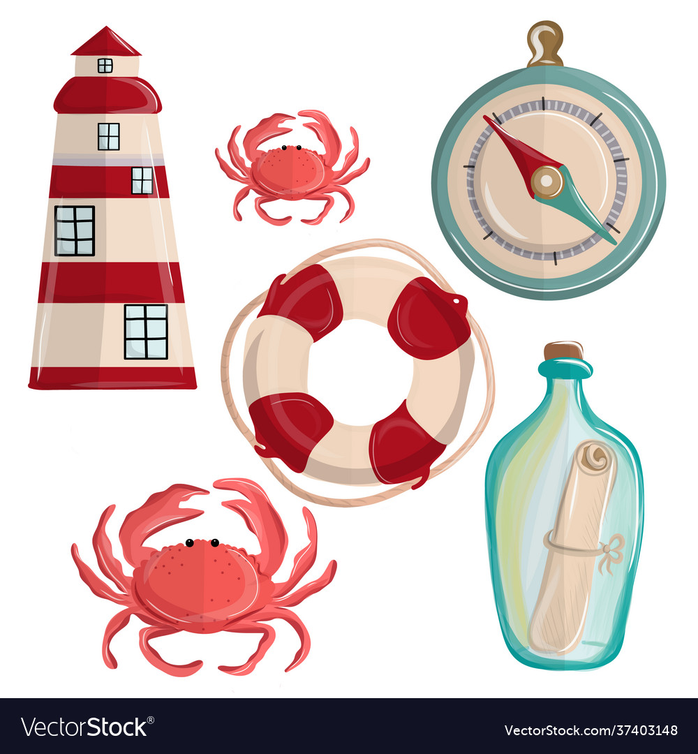 Sea set Royalty Free Vector Image - VectorStock