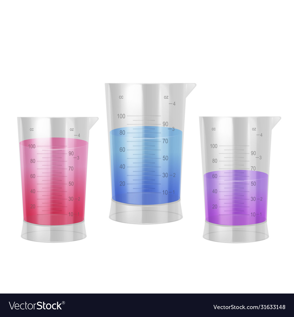 Set test-tubes with purple red and blue liquid