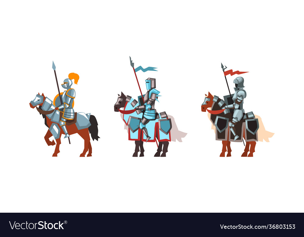 Armored medieval knight or cavalryman sitting