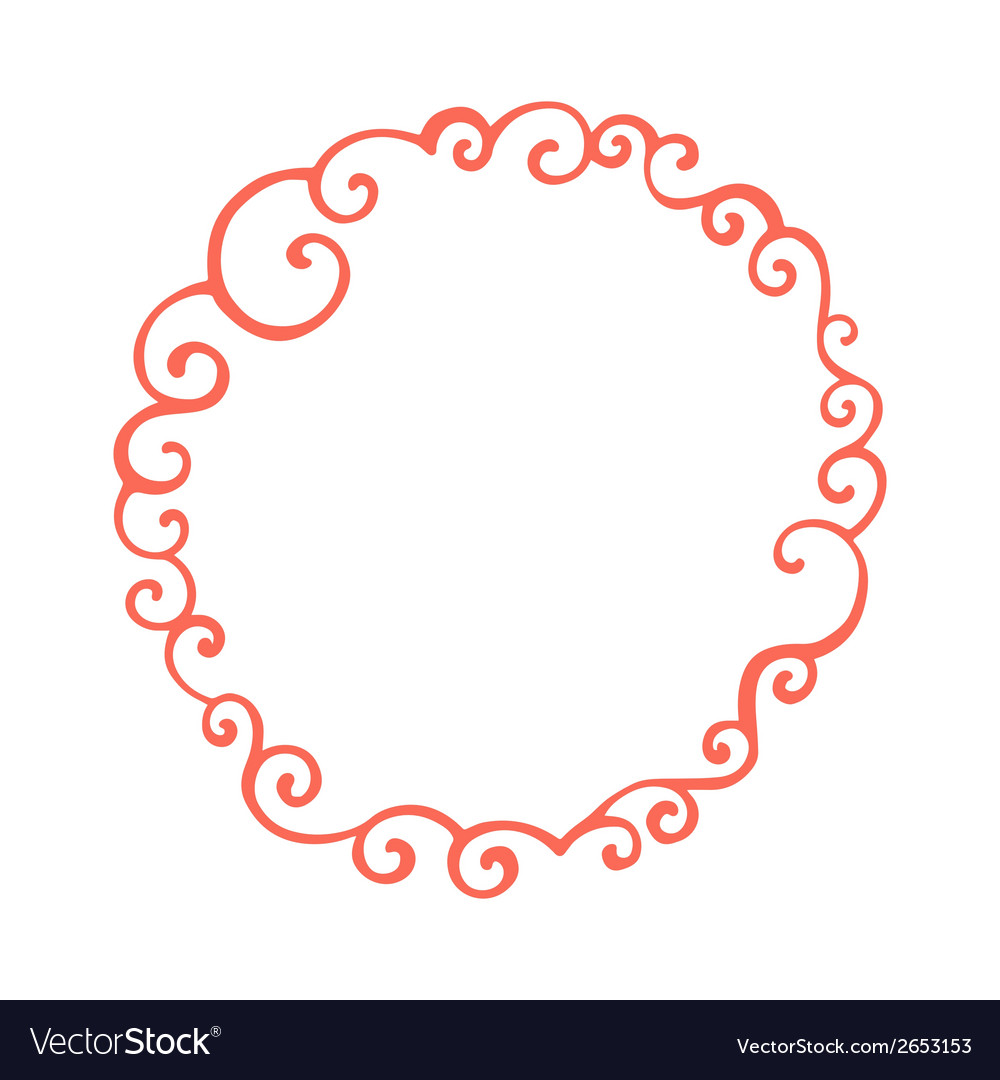 hand drawn curly doodle frame template for your vector image