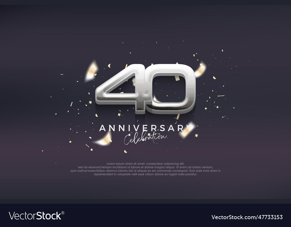 Modern and elegant 40th anniversary celebration Vector Image