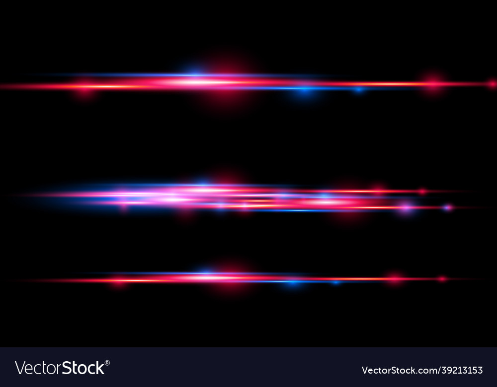 Red blue motion line horizontal light rays Vector Image