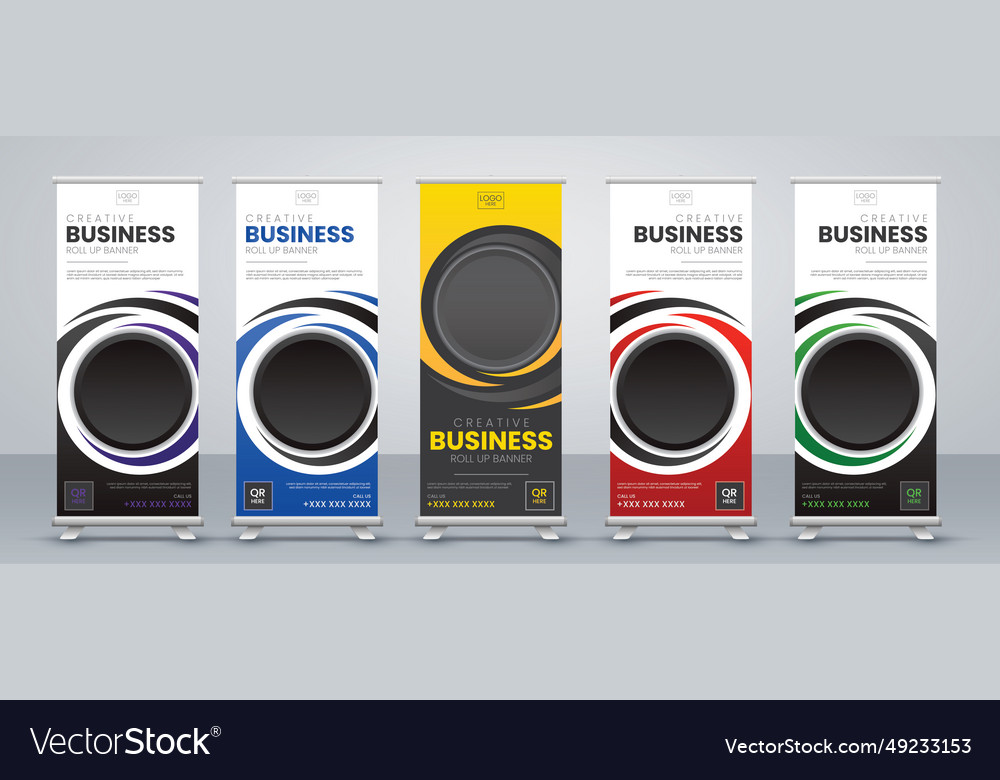 Roll up banner design template modern x