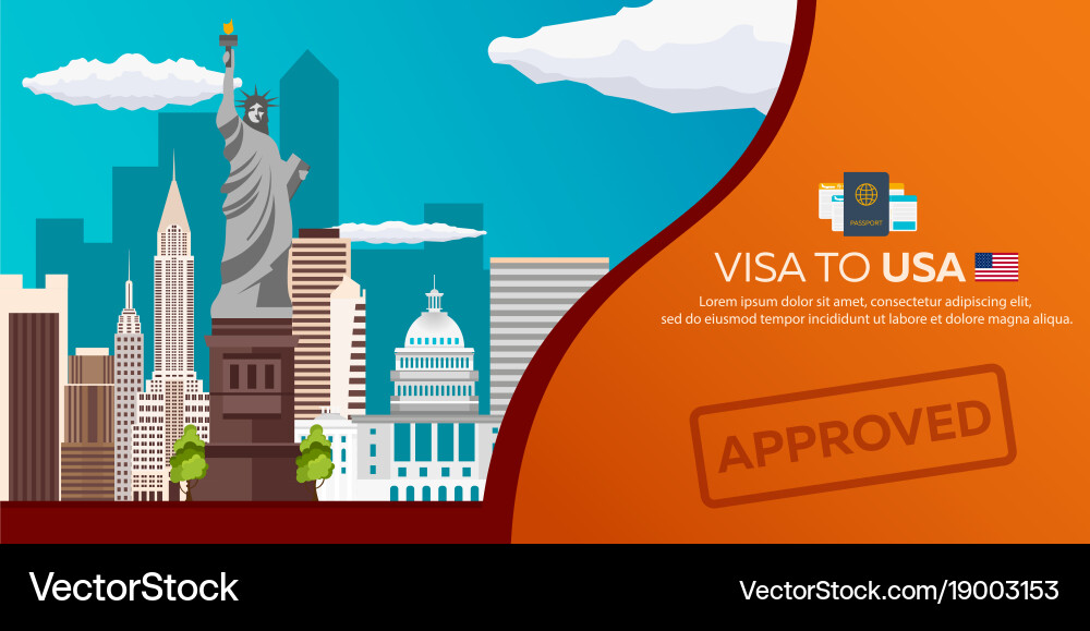 Visa to usa travel document Royalty Free Vector Image