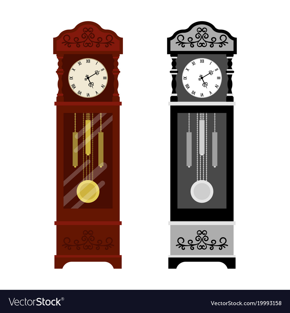 Analog old and grayscale version clock Royalty Free Vector