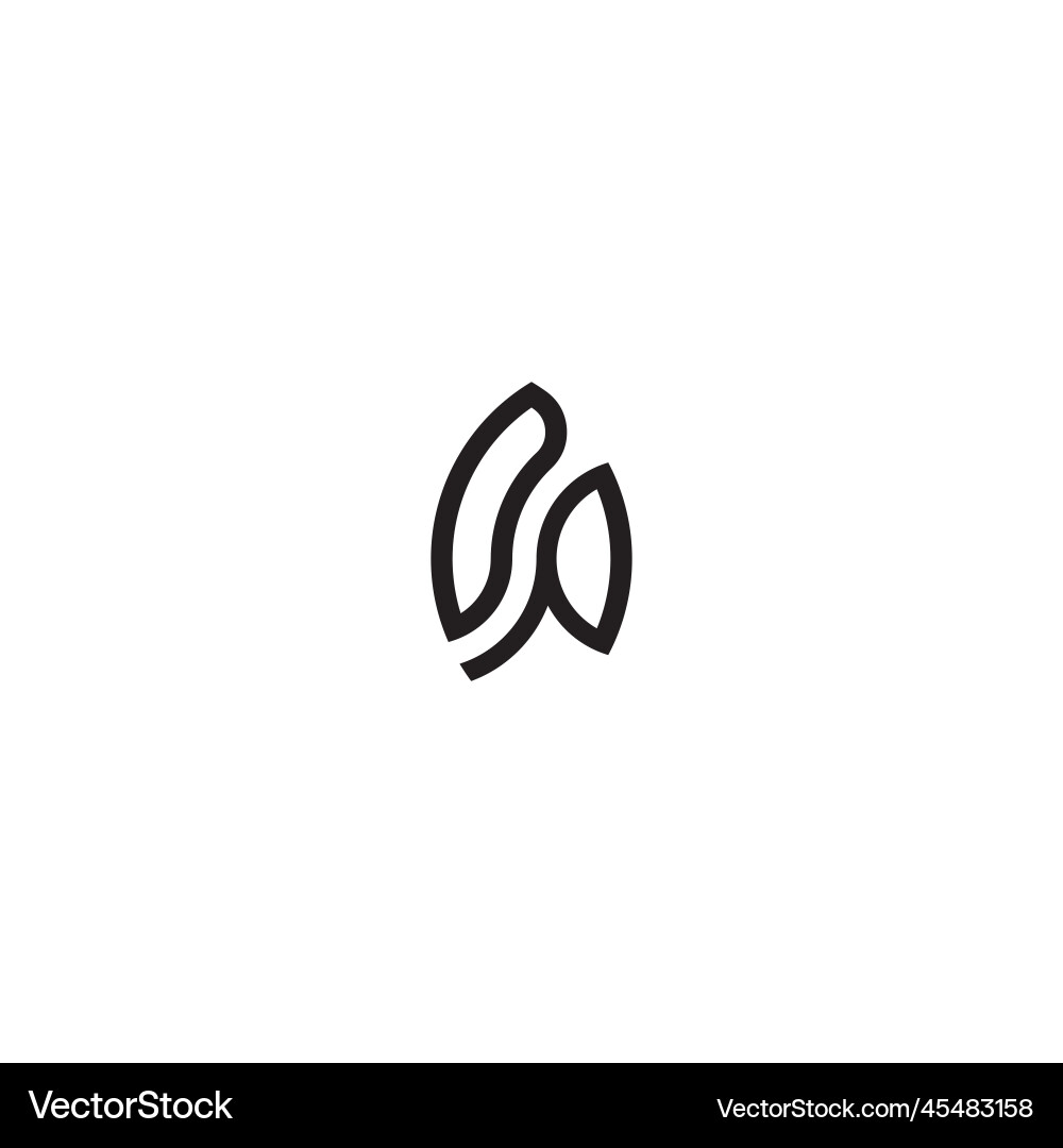 Dp leaf shape line initial concept with high Vector Image