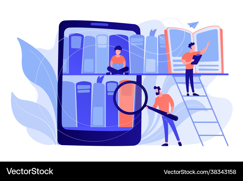 Elibrary Vector Element E-library concept Royalty Free Vector Image - VectorStock