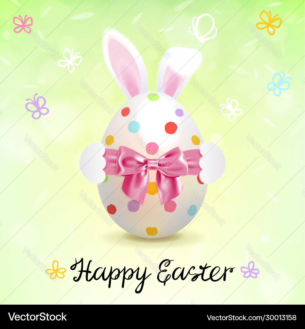 Painted easter egg and easter bunny ears Vector Image