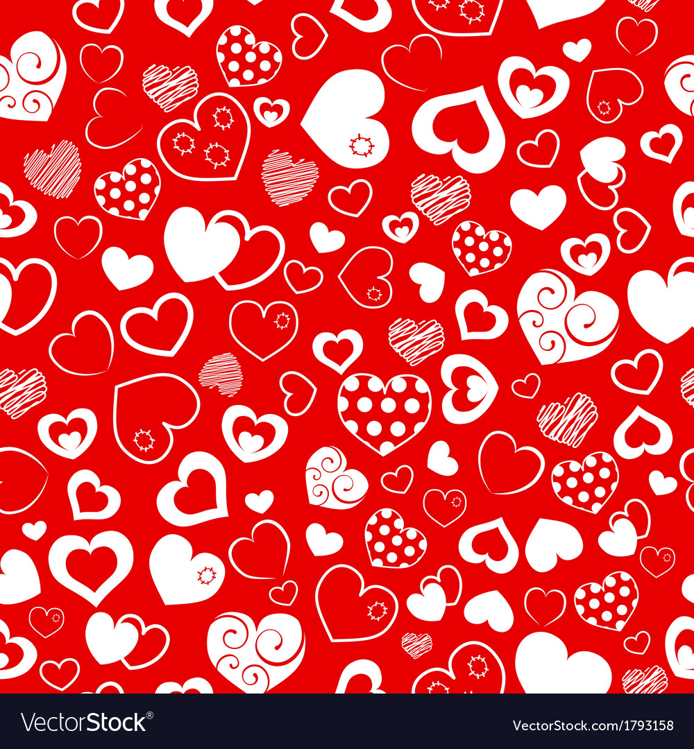 Seamless pattern of hearts Royalty Free Vector Image