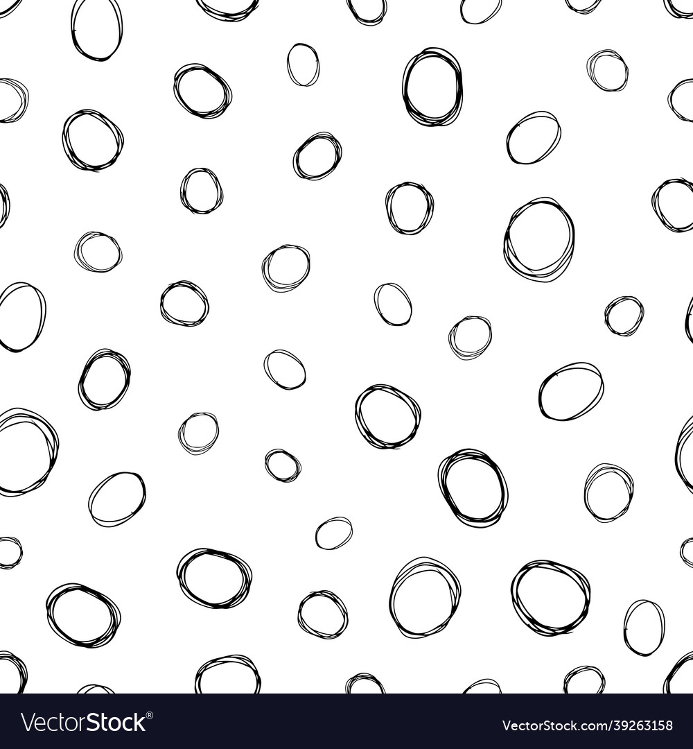 Seamless pattern with sketch circles shape Vector Image