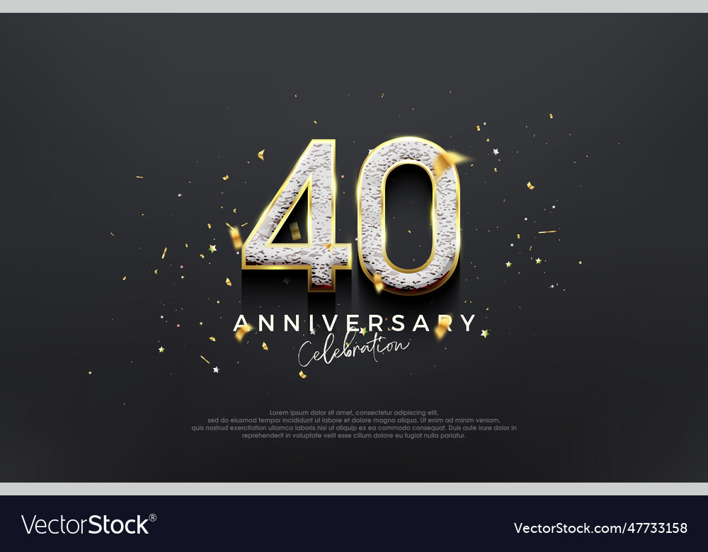 Simple elegant design 40th anniversary Royalty Free Vector