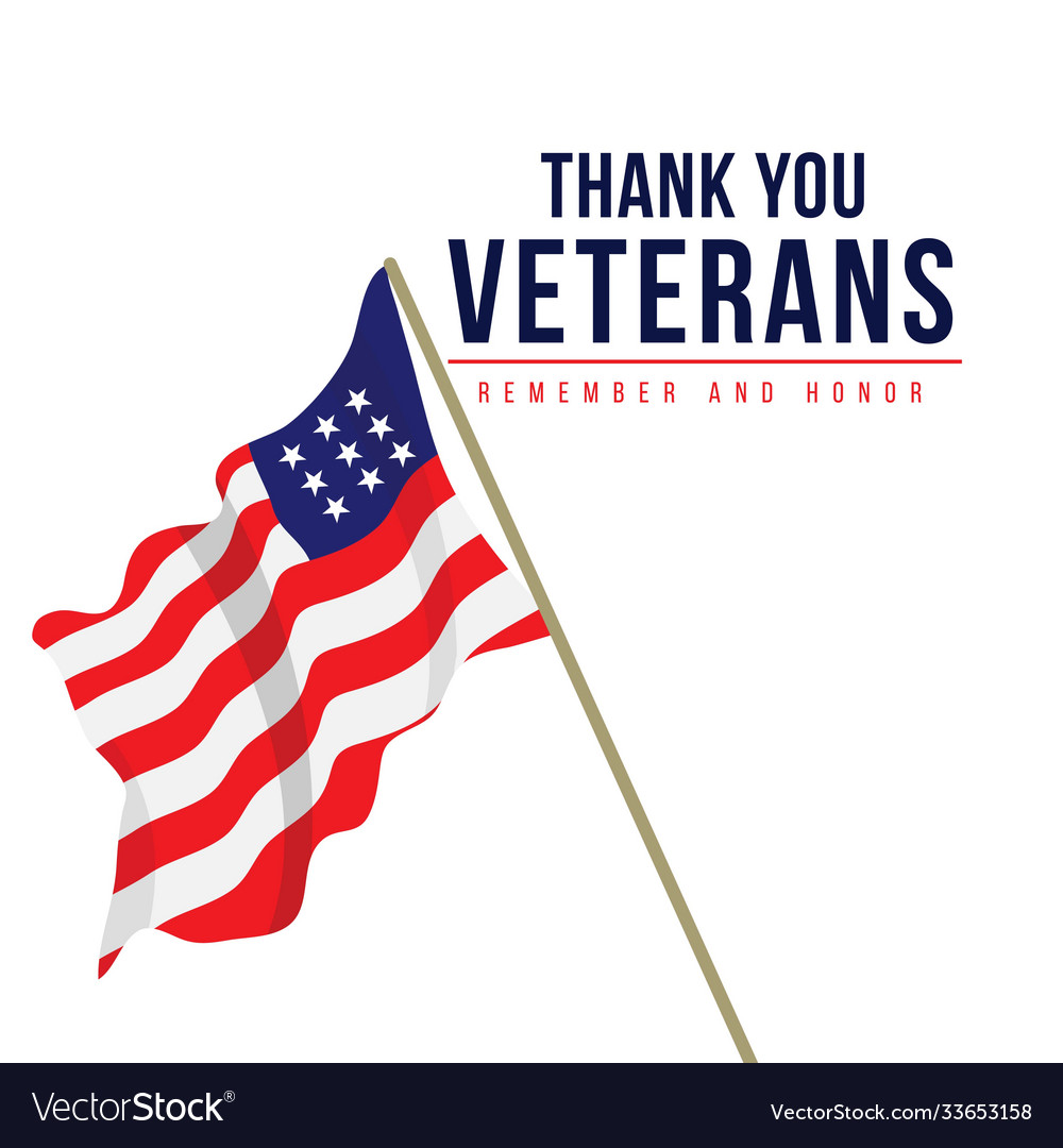 Thank you veterans template design Royalty Free Vector Image