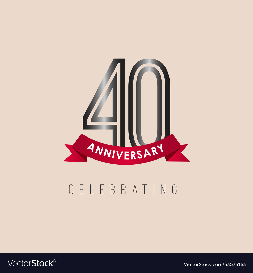 40 year anniversary logo template design Vector Image