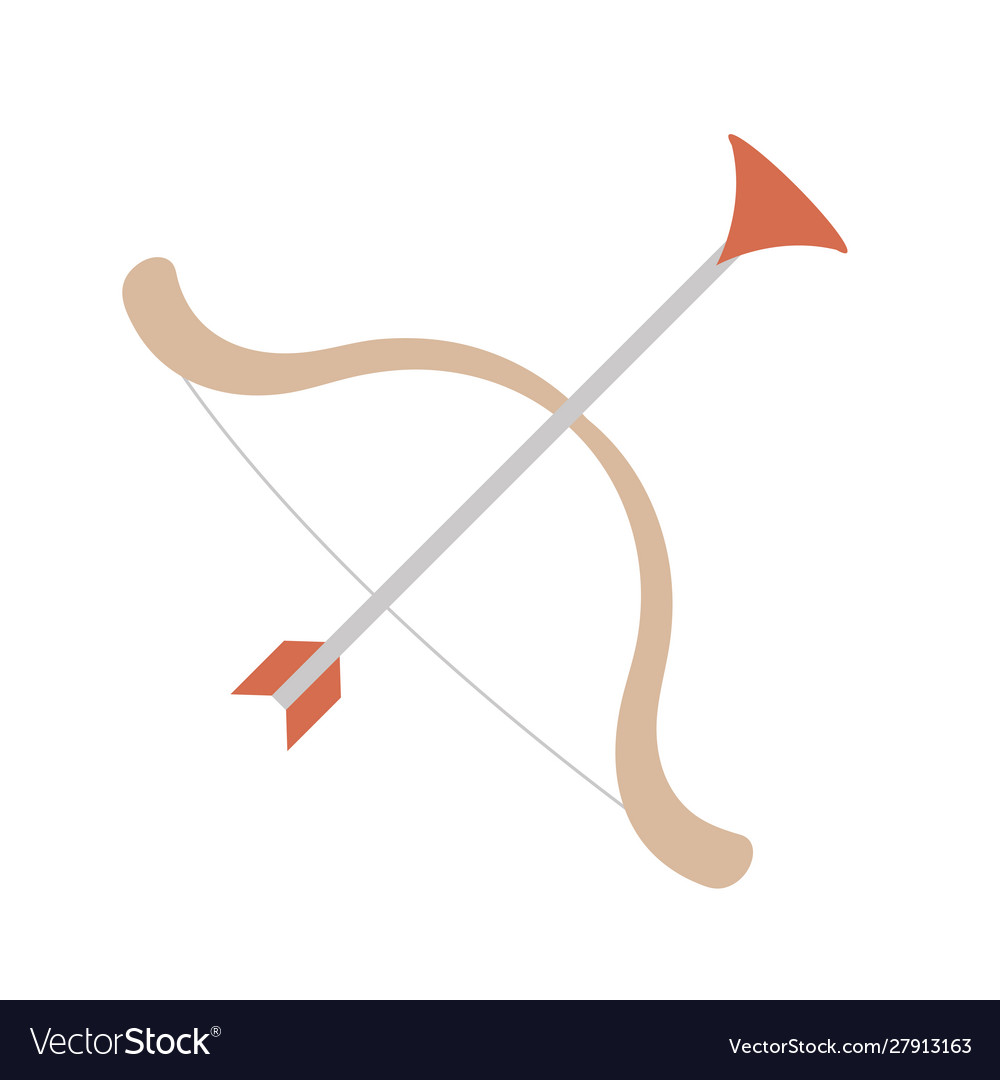 Arch and arrow baby toy isolated icon Royalty Free Vector