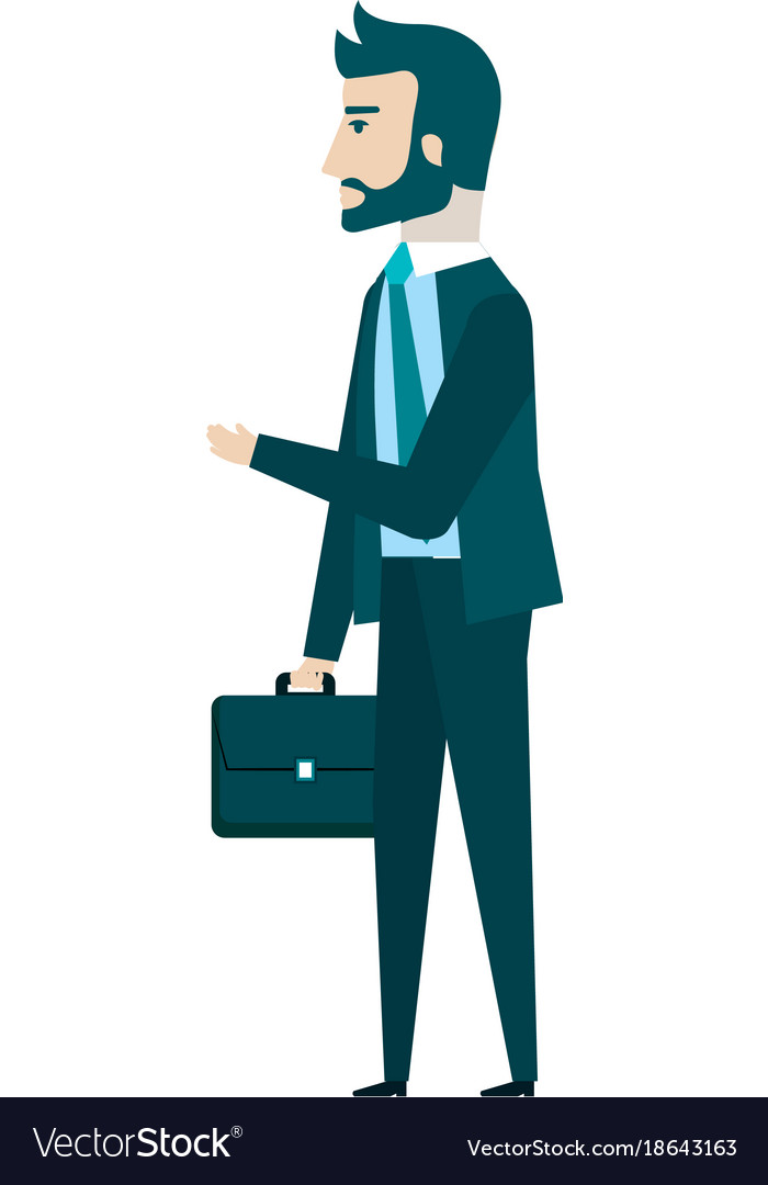 Businessman with portfolio avatar character Vector Image