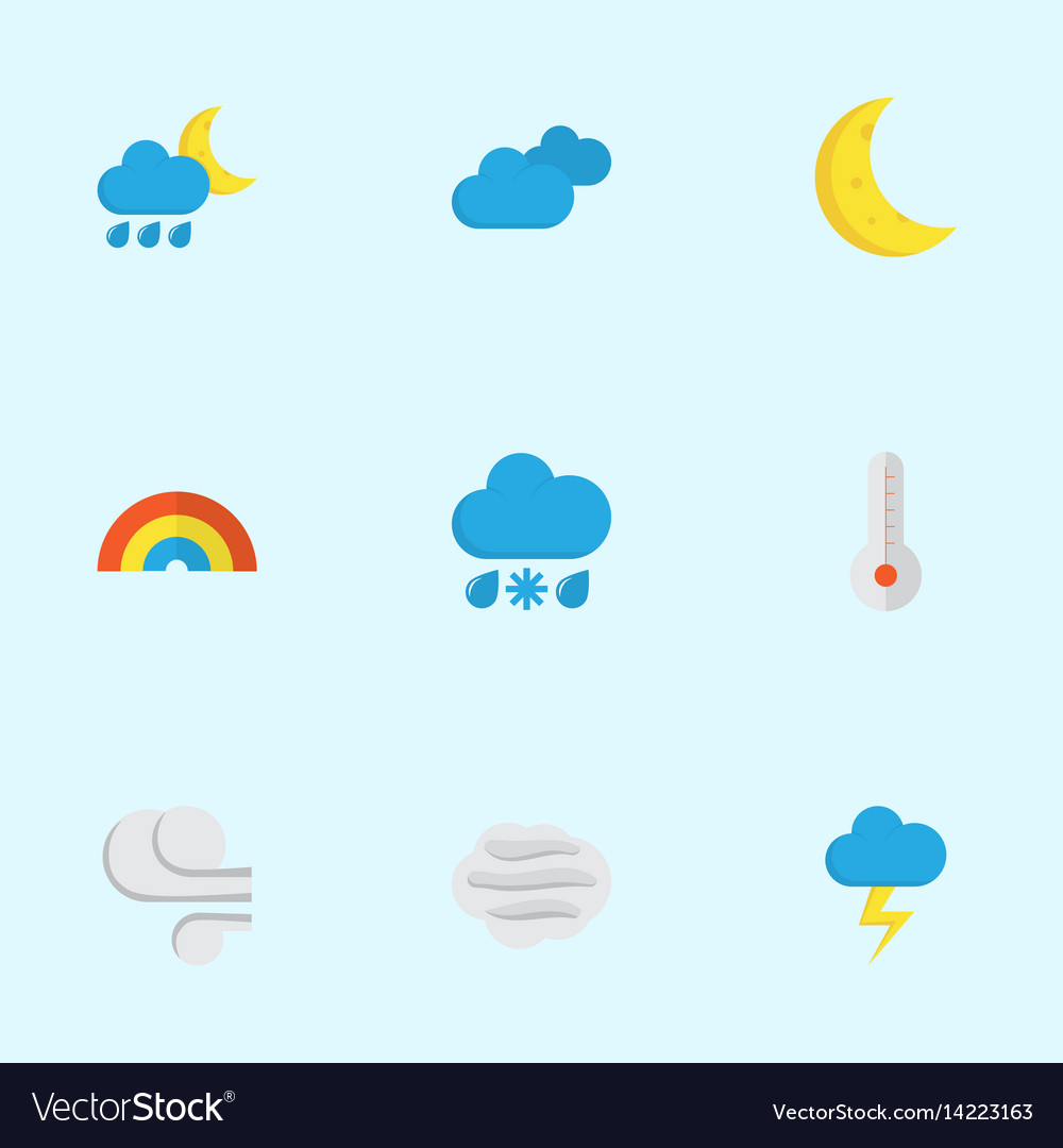 Climate flat icons set collection of hailstones