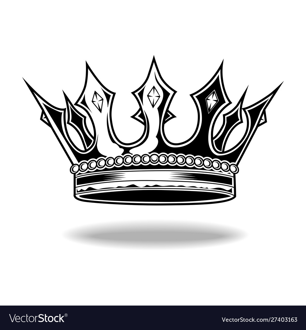 Crown black and white king queen 22 Royalty Free Vector