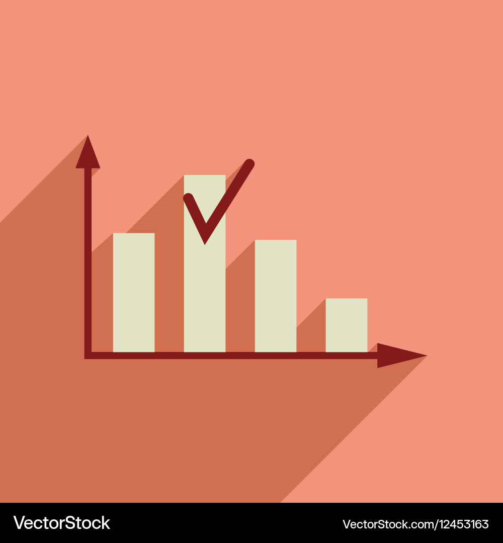 Flat web icon with long shadow graph Royalty Free Vector