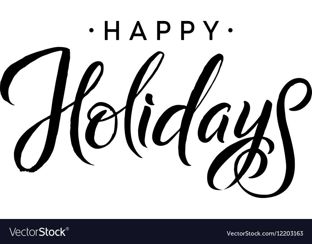 happy-holidays-merry-christmas-calligraphy-vector-image