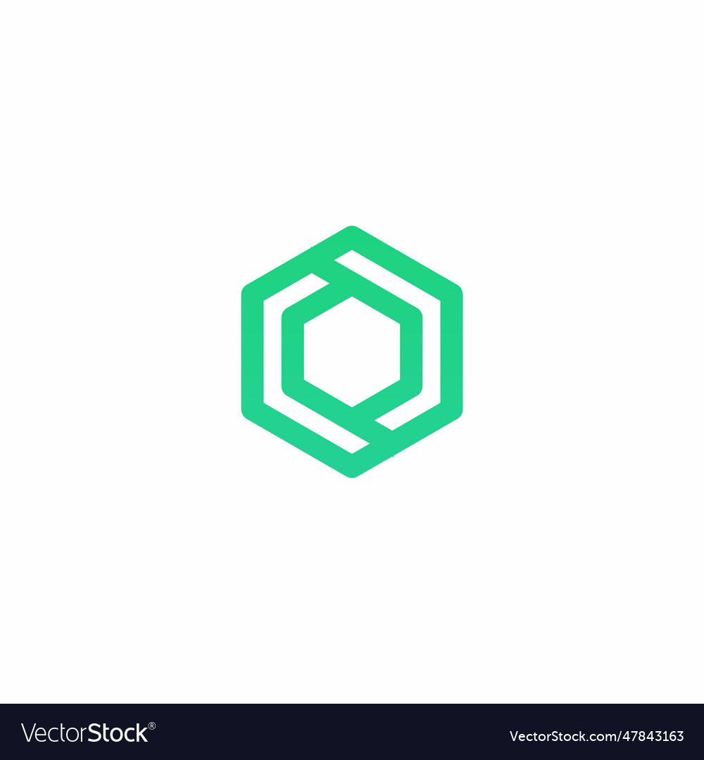 Hexagon line logo design icon Royalty Free Vector Image