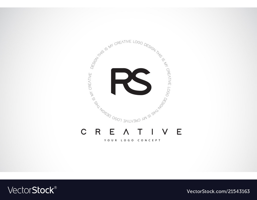 Rs r s logo design with black and white creative Vector Image