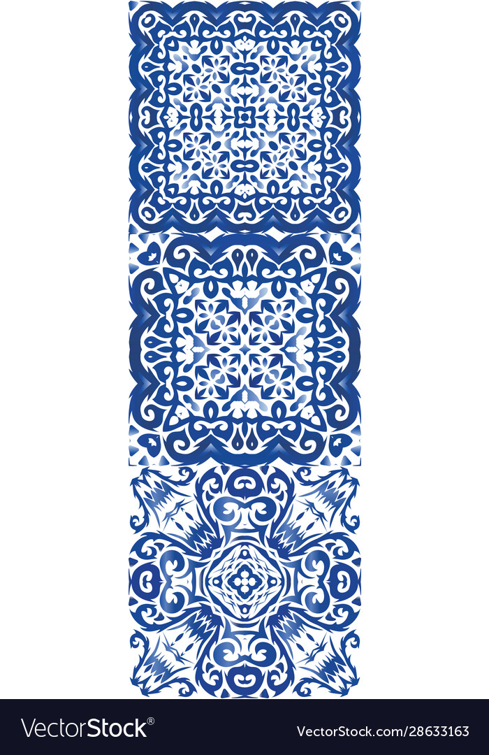 Traditional ornate portuguese azulejo Royalty Free Vector