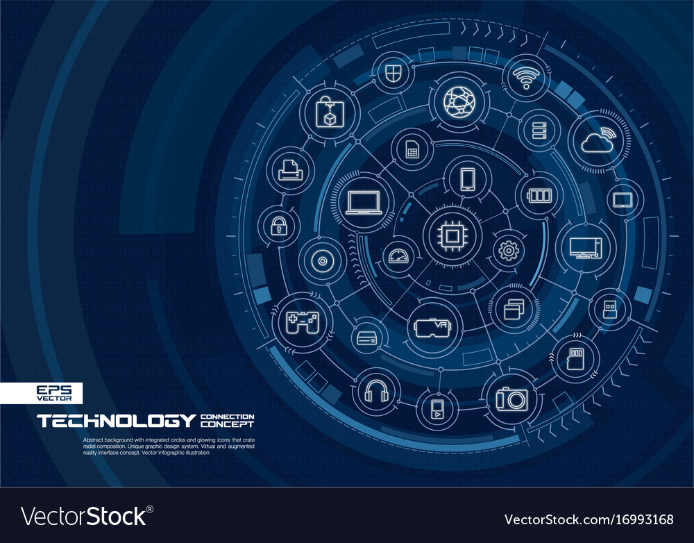 Abstract technology background digital connect Vector Image