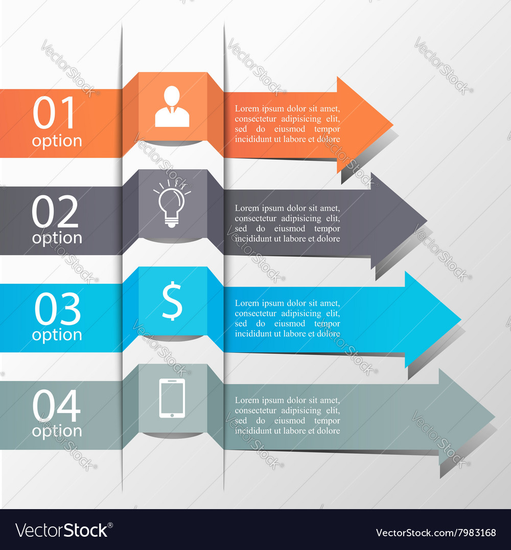 Arrow infographics template Royalty Free Vector Image