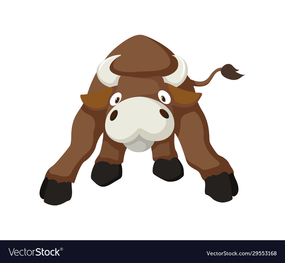 Cartoon style bull farm Royalty Free Vector Image