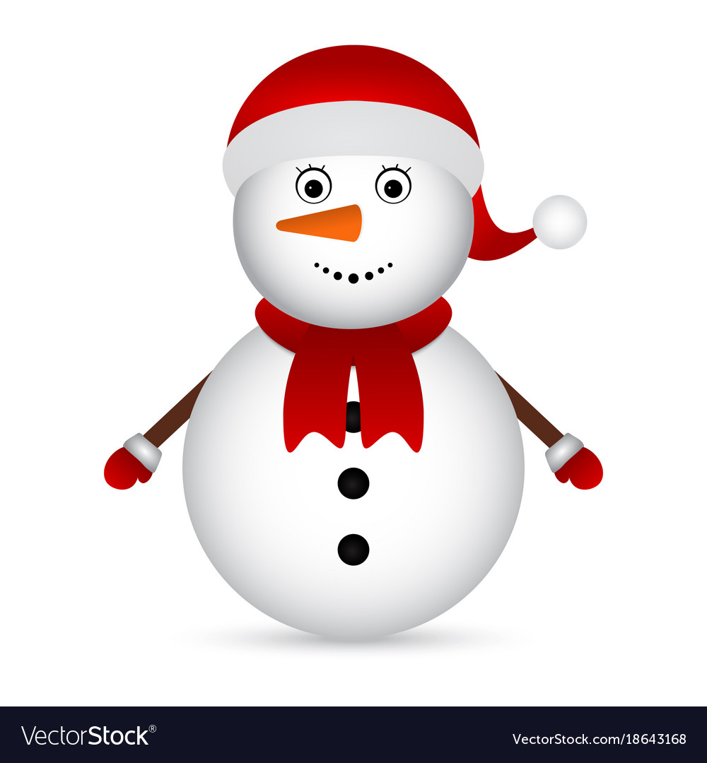 Christmas snowman on white background Royalty Free Vector