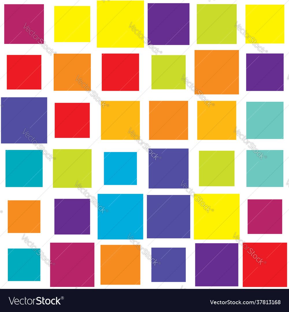 Colorful vivid vibrant random squares mosaic