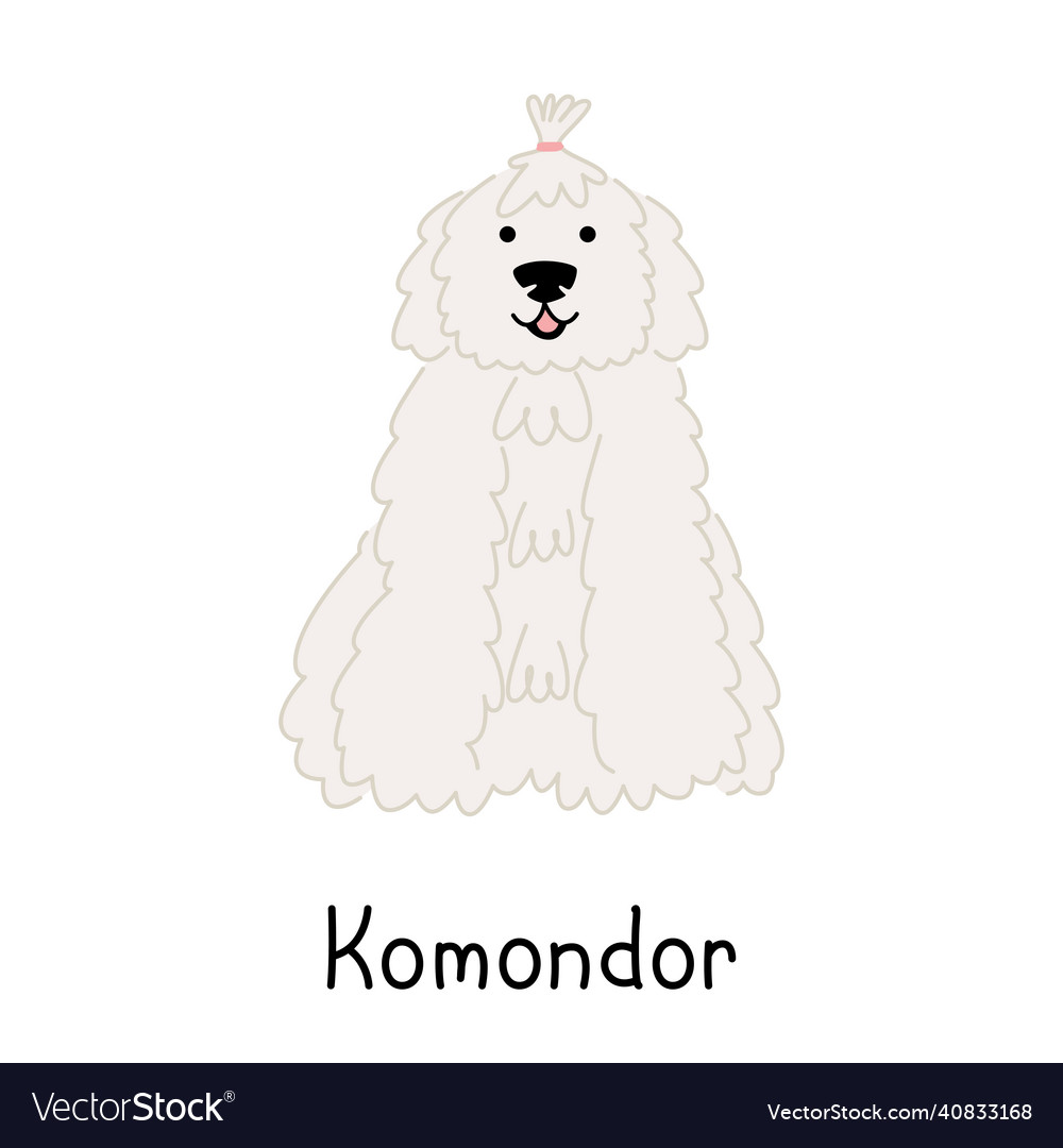 Cute dog of breed komondor or hungarian shepherd