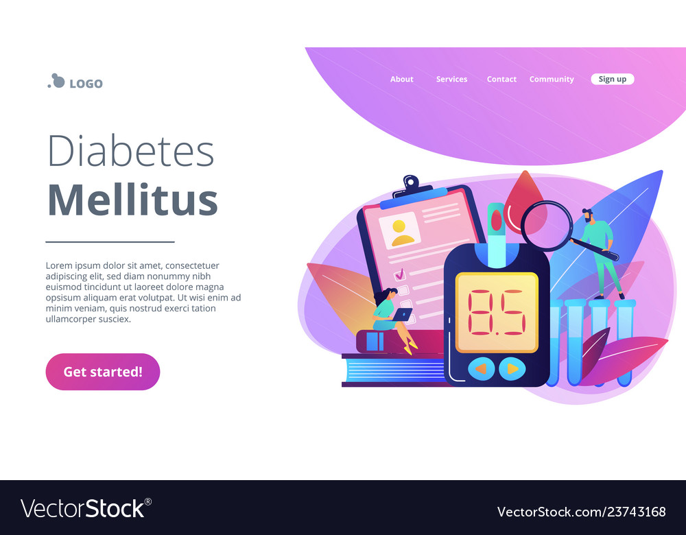 Diabetes mellitus concept landing page