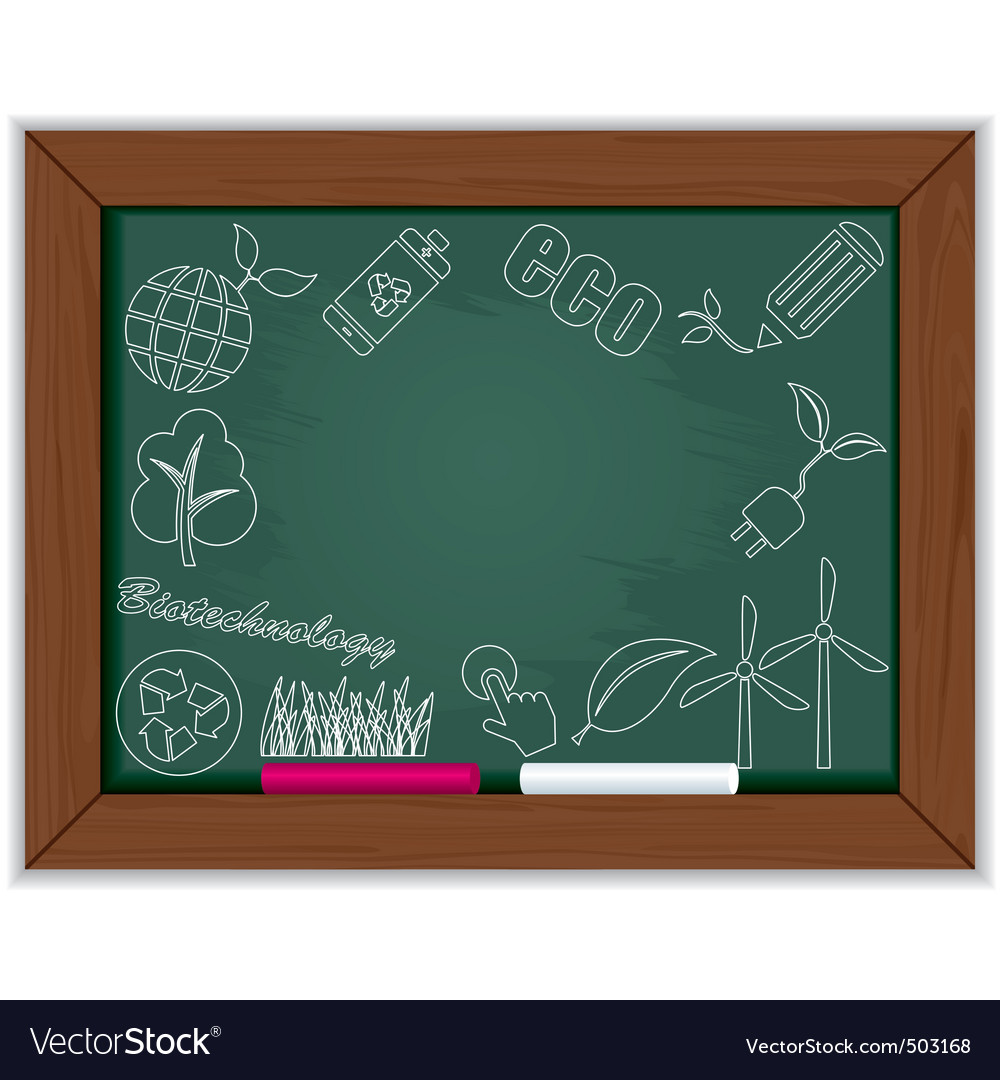 Eco Blackboard Frame Royalty Free Vector Image Eco Blackboard Frame Vector Image
