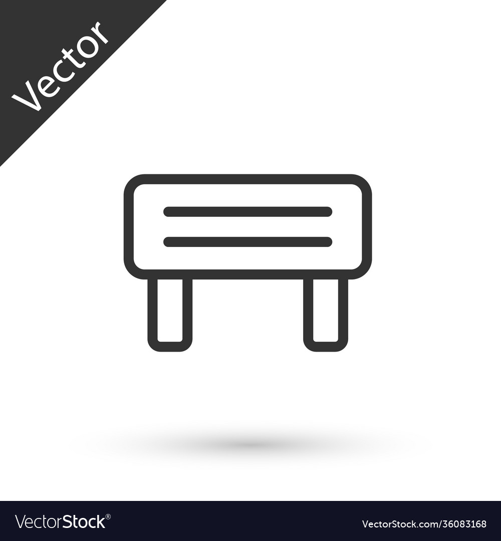 Grey line sauna wood bench icon isolated on white Vector Image