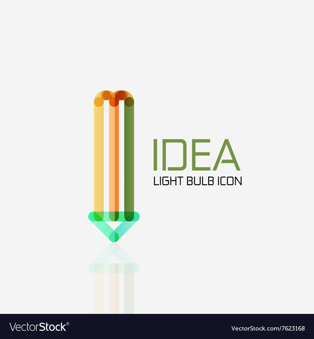 Logo light bulb abstract linear geometric