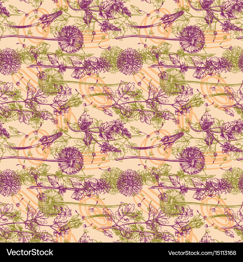 Pattern with wildflowers Royalty Free Vector Image