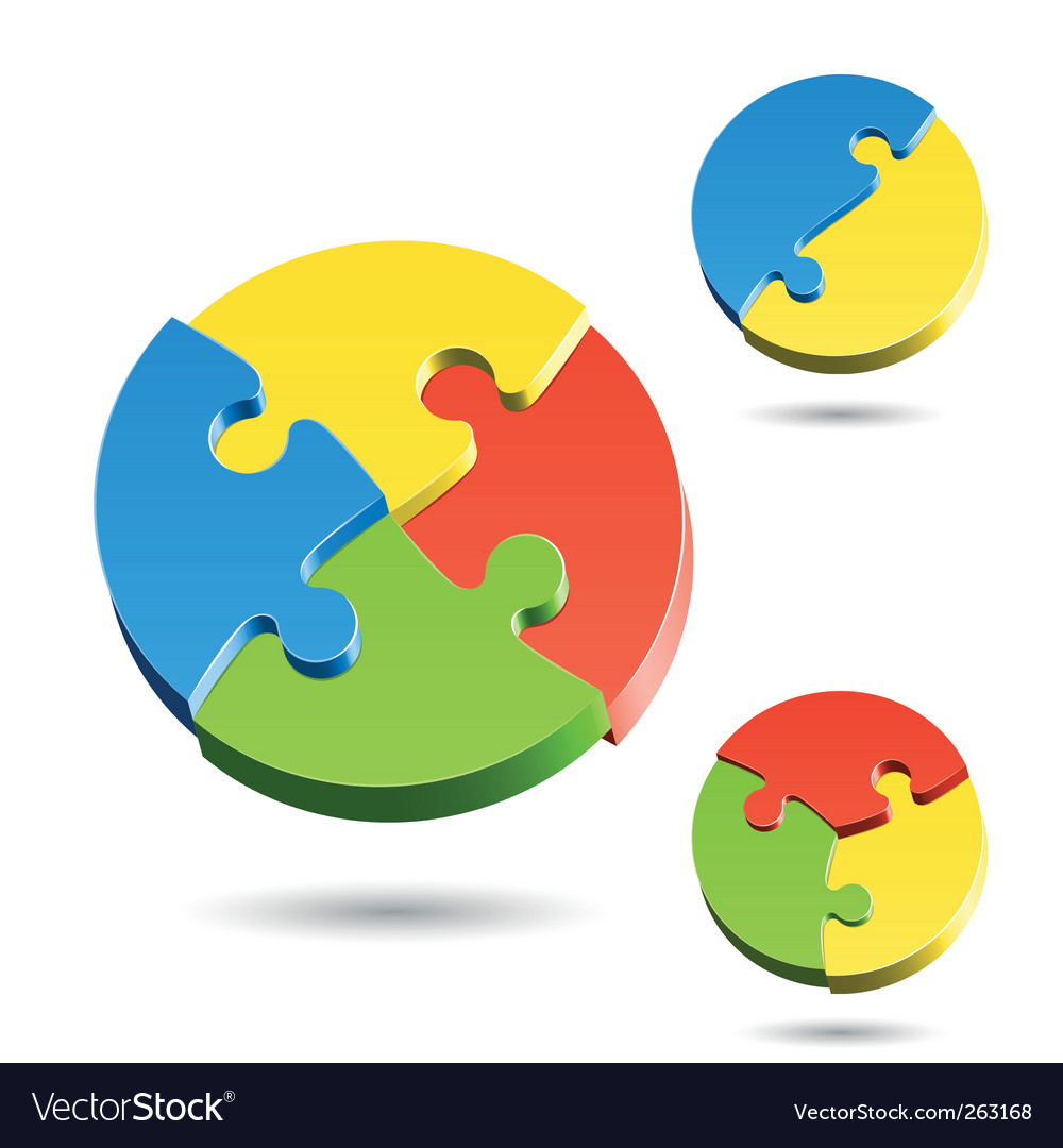 Shapes jigsaw puzzle Royalty Free Vector Image