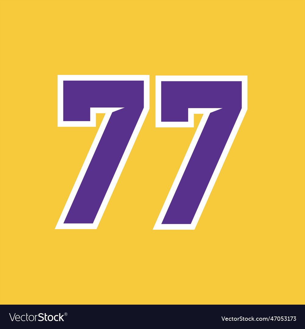 Basketball sport number template 77 Royalty Free Vector