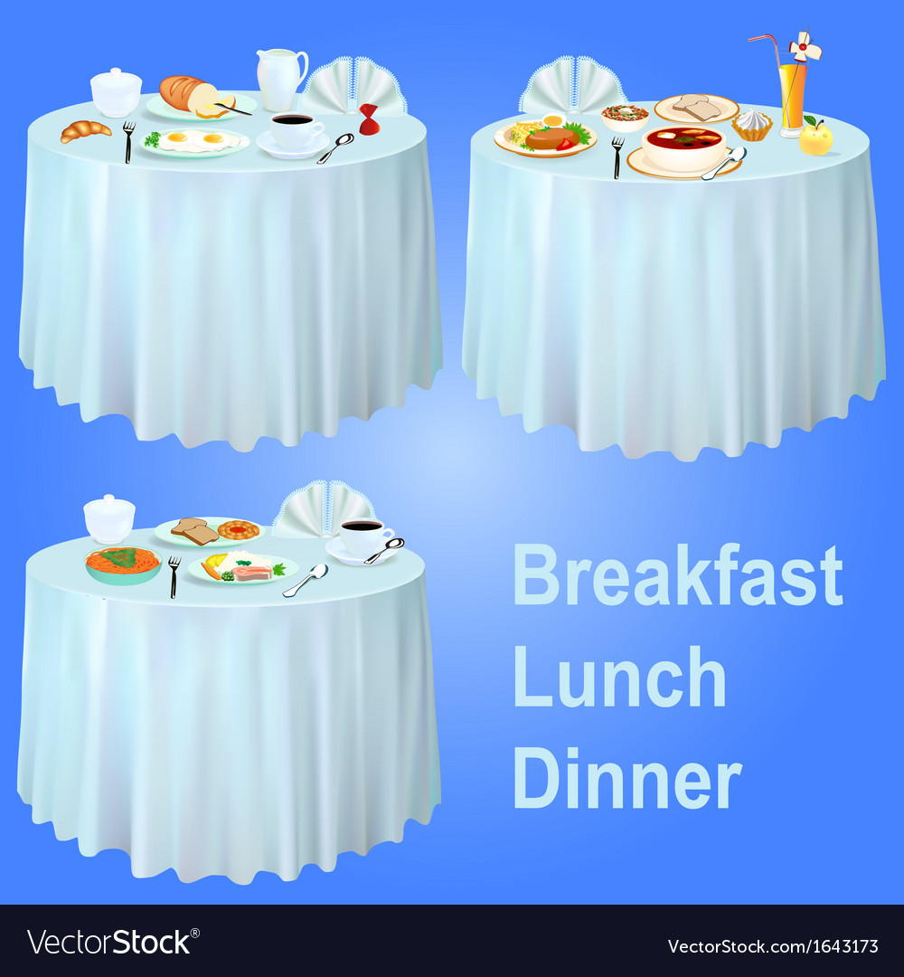 Table setting for outlet breakfast lunch and dinner