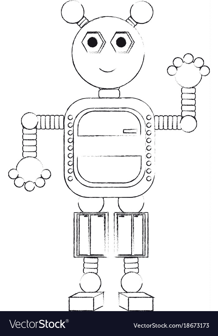 Cartoon robot icon Royalty Free Vector Image - VectorStock