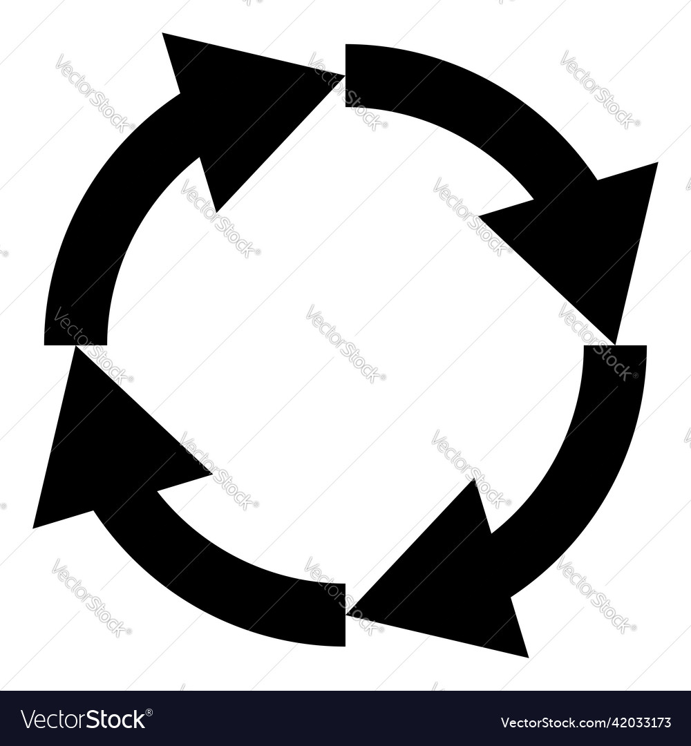 Circular circle arrows as repetion recycle cycle