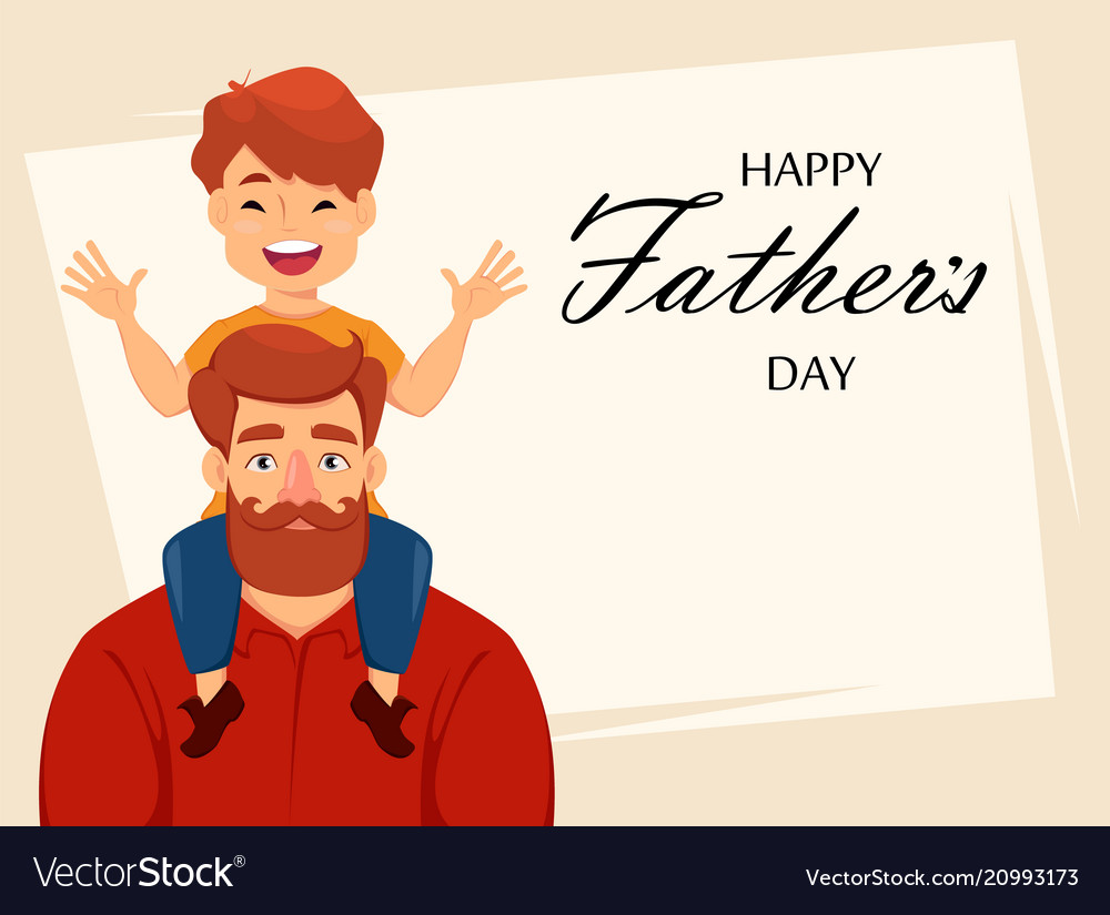 Happy fathers day greeting card Royalty Free Vector Image