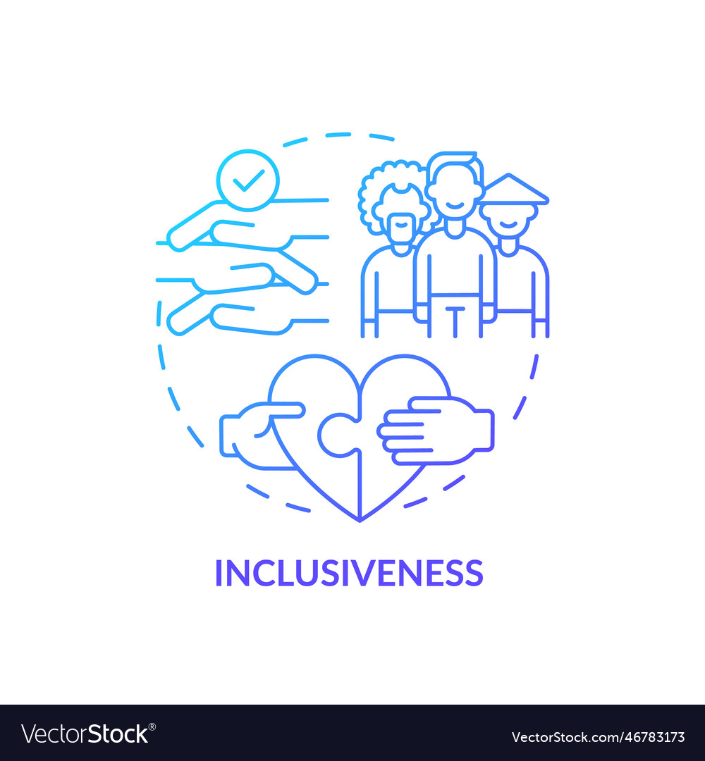 Inclusiveness blue gradient concept icon Vector Image