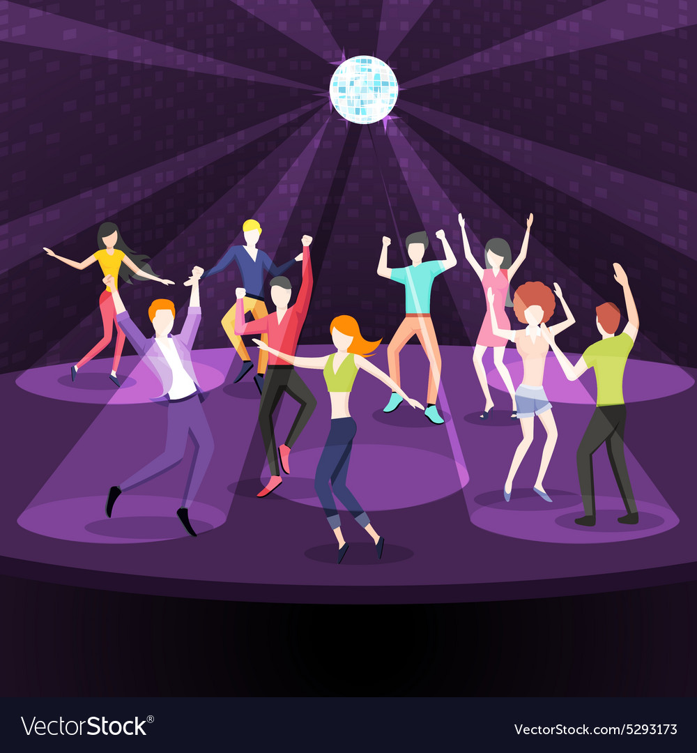 People dancing in dance floor flat Vector Image