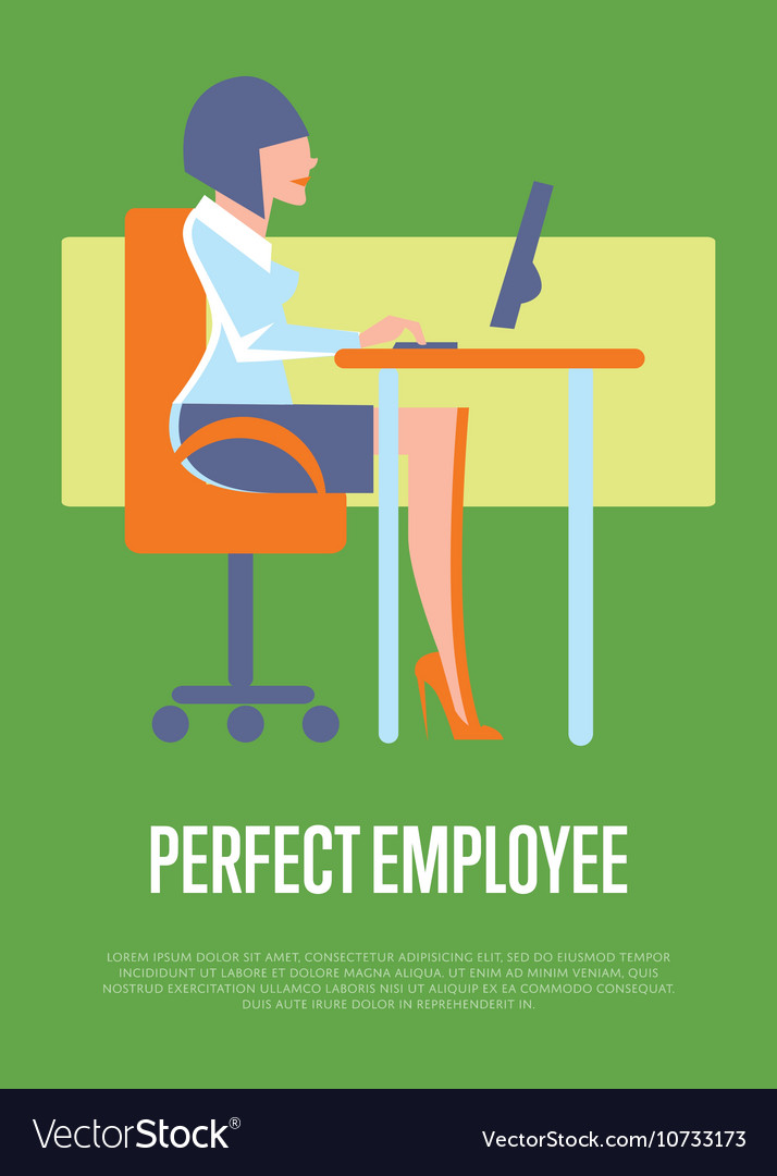 Perfect Employee Banner With Business Woman Vector Image